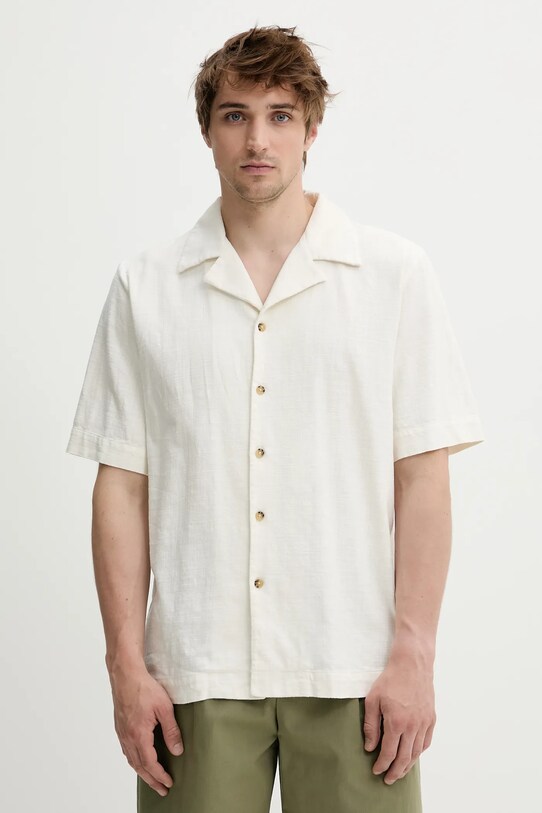Won Hundred koszula bawełniana bawełna beżowy 3560.14234