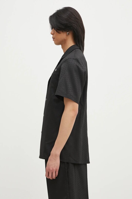 Helmut Lang koszula z domieszką wełny Modest Ss Sh.Tonal J O10HM506 czarny SS25