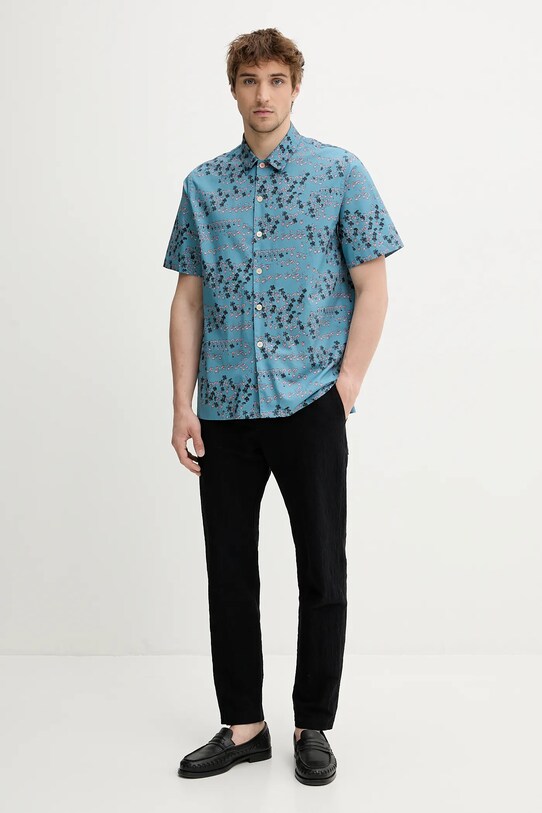 Хлопковая рубашка PS Paul Smith M2R.695U.P22315 бирюзовый SS25