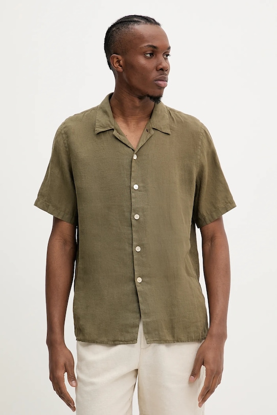 PS Paul Smith koszula lniana casual zielony M2R.695U.P22354