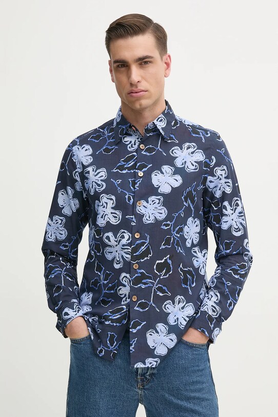 Bavlněná košile PS Paul Smith regular námořnická modř M2R.765X.P22309