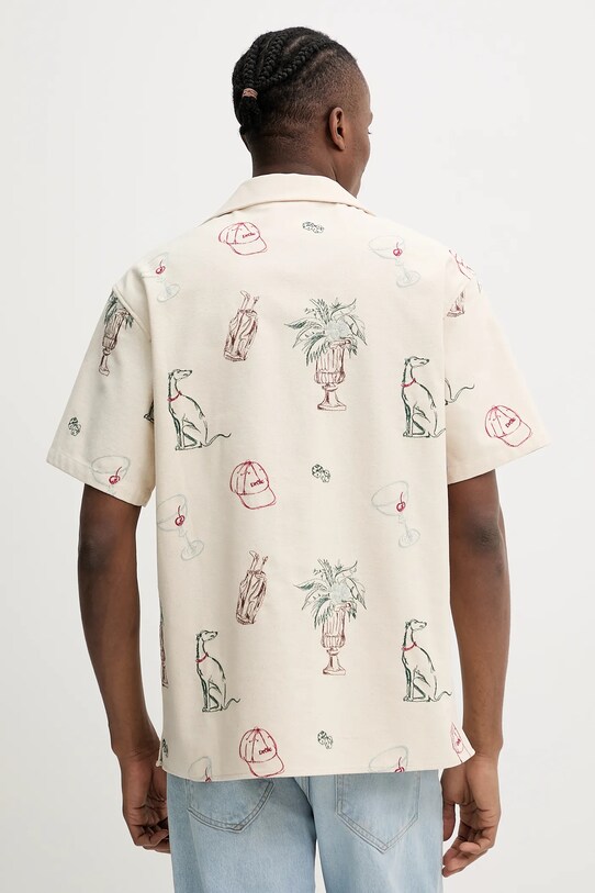 Одяг Бавовняна сорочка Drôle de Monsieur La Chemise Brodee Country Club G.SH214.CO198.EC бежевий