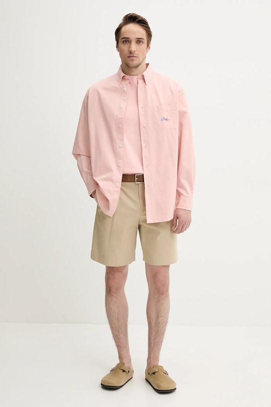 Drôle de Monsieur cămașă din bumbac La Chemise Lavee Drule G.SH195.CO178.LPI roz SS25