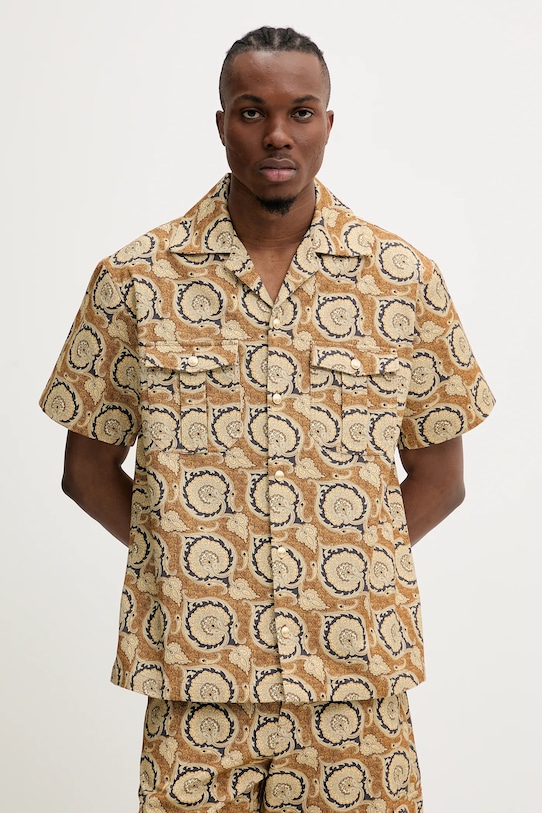 Drôle de Monsieur koszula bawełniana La Chemise Paisley wzorzyste brązowy G.SH203.CO189.MS
