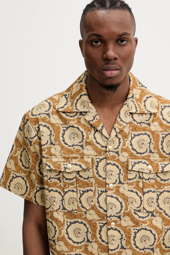 Drôle de Monsieur cămașă din bumbac La Chemise Paisley maro G.SH203.CO189.MS
