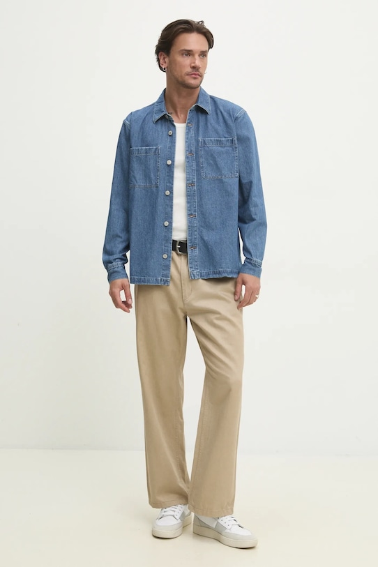 Rifľová košeľa Hollister Co. KI325.5023.278 modrá SS25