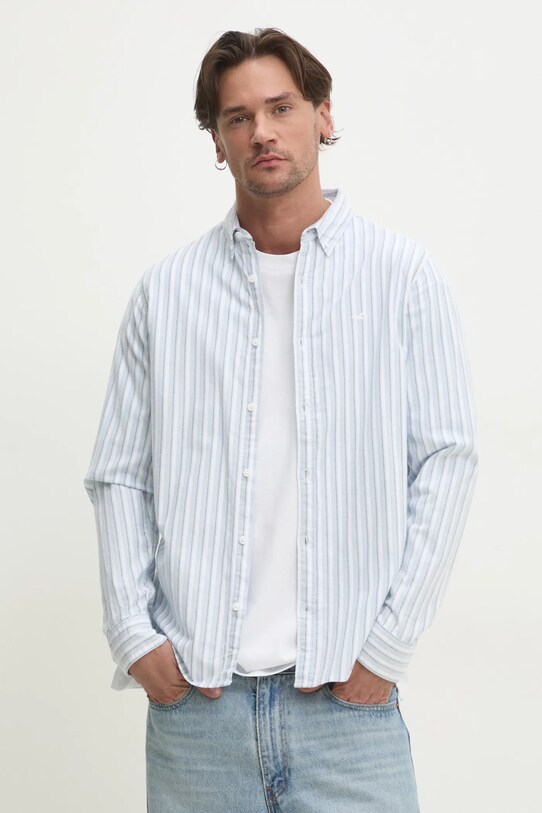 Πουκάμισο Hollister Co. μακρύ μπλε KI325.5116.214