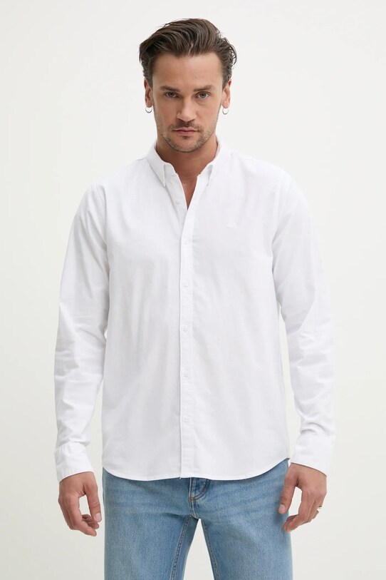 Πουκάμισο Hollister Co. με ελαστάν λευκό KI325.5130.100