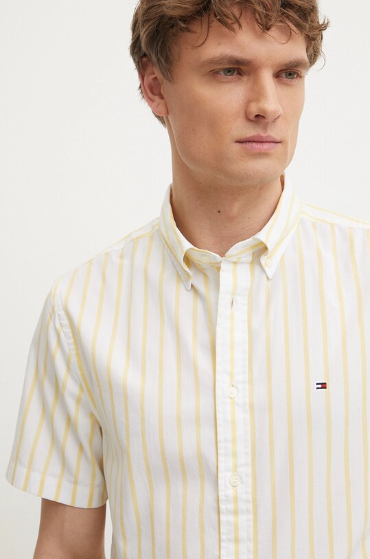 Bavlněná košile Tommy Hilfiger žlutá MW0MW37551