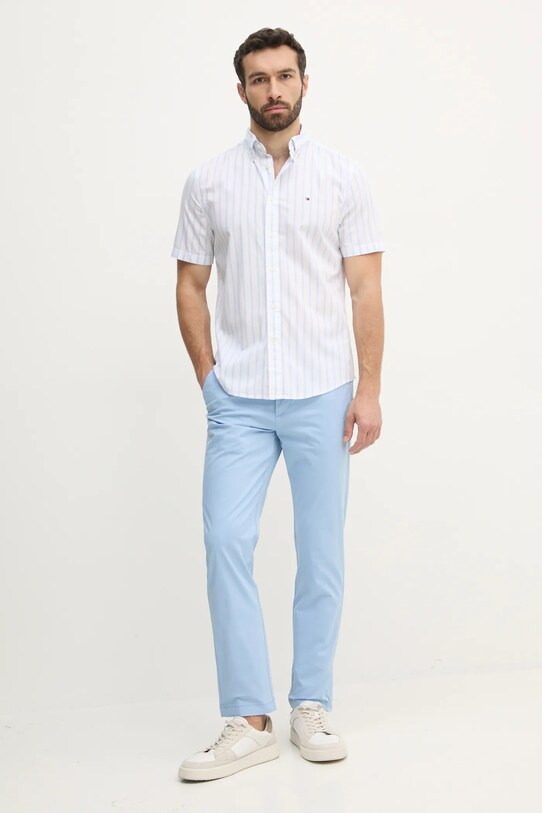 Tommy Hilfiger camicia in cotone MW0MW37551 blu SS25