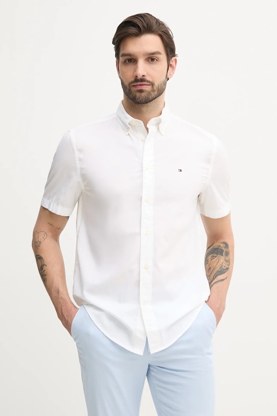 Хлопковая рубашка Tommy Hilfiger casual белый MW0MW37584