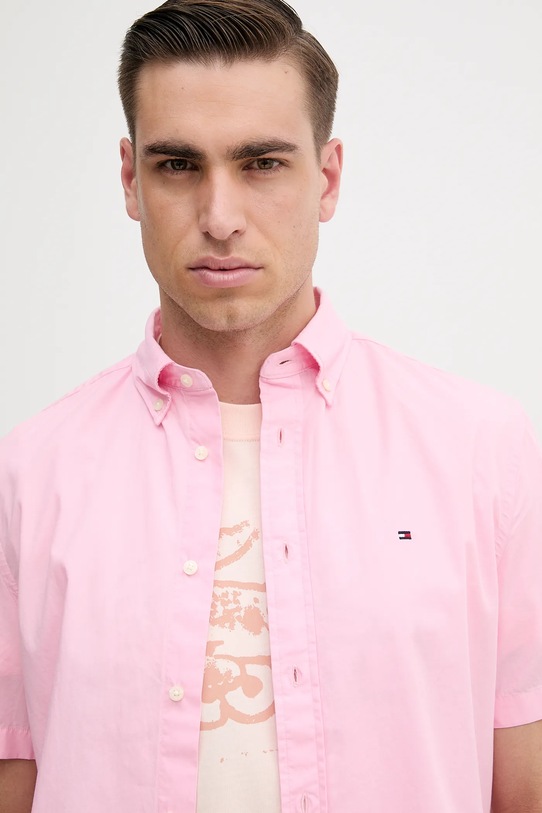 Tommy Hilfiger cămașă din bumbac roz MW0MW37584