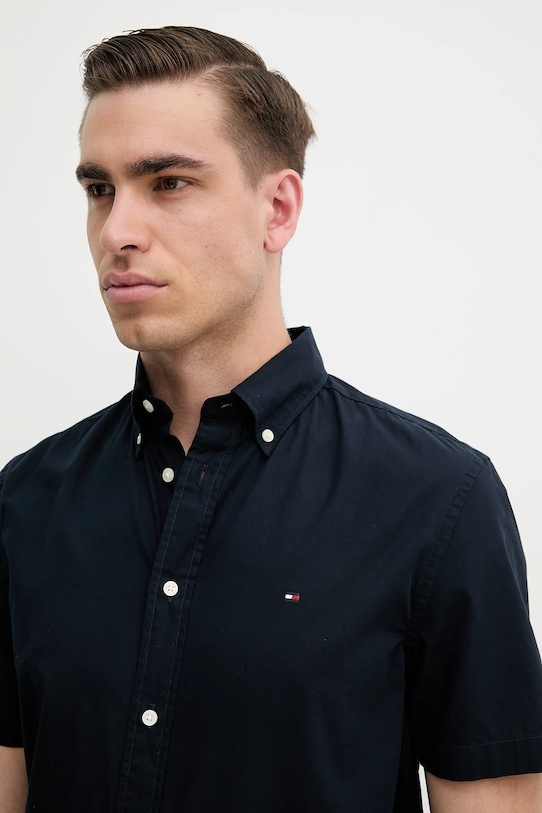 Tommy Hilfiger cămașă din bumbac bleumarin MW0MW37584