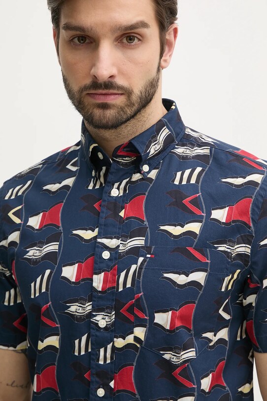 Tommy Hilfiger camasa din bumbac bleumarin MW0MW38592