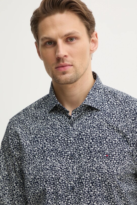 Tommy Hilfiger koszula bawełniana MW0MW38999 granatowy