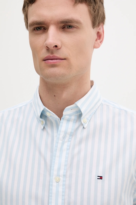 Pamučna košulja Tommy Hilfiger plava MW0MW39159