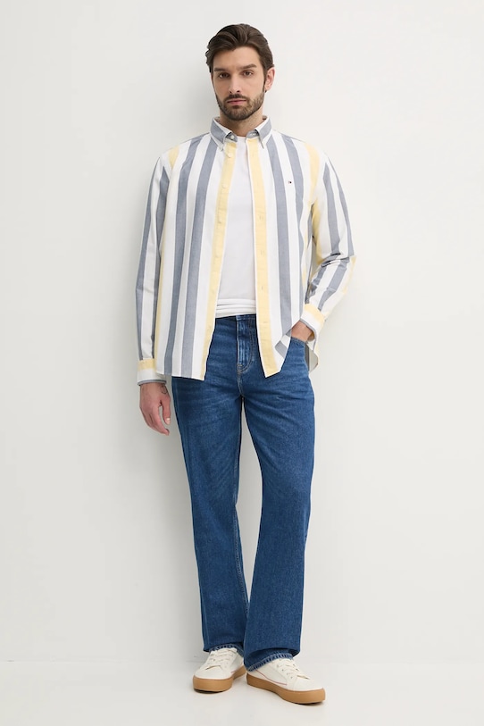 Tommy Hilfiger camasa din bumbac MW0MW39160 alb SS25