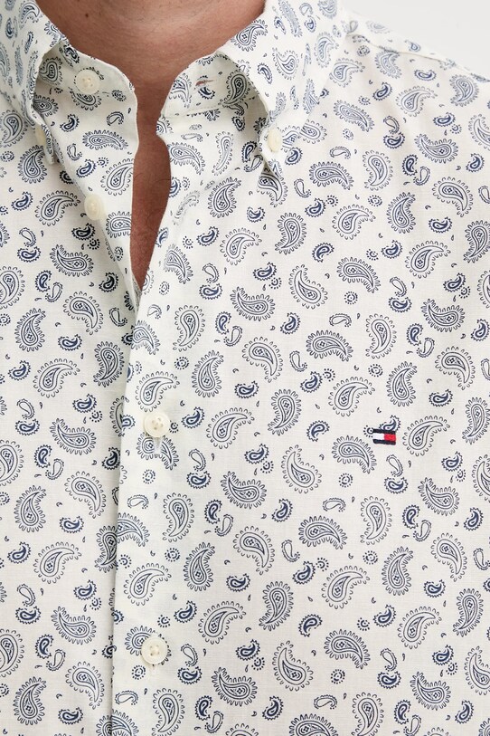 Tommy Hilfiger koszula z domieszką lnu MW0MW38566 beżowy