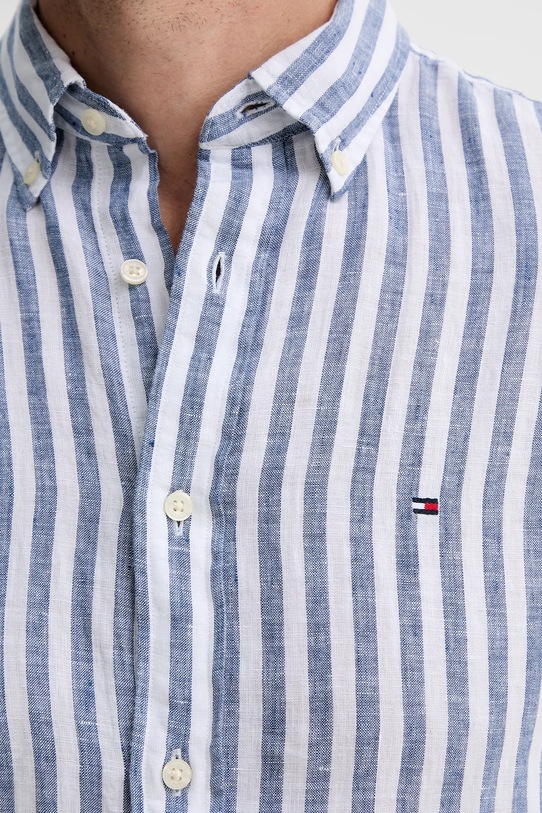 Сорочка з льону Tommy Hilfiger MW0MW38581 блакитний