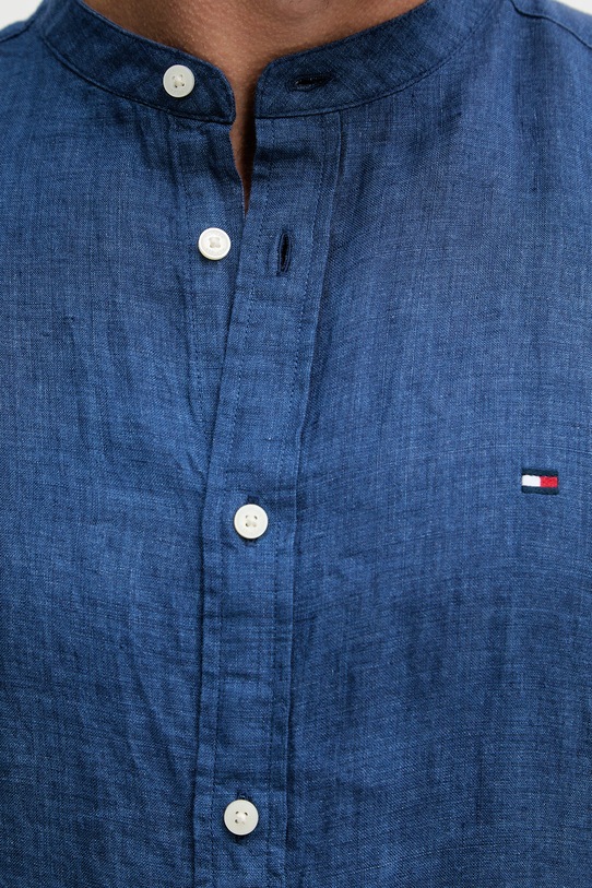 Tommy Hilfiger košeľa pánska ľanová MW0MW39271 tmavomodrá