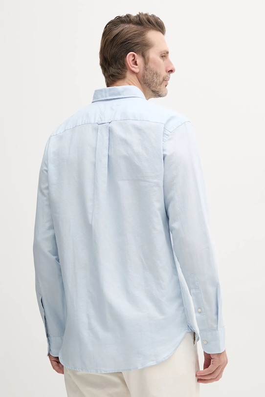 Одяг Сорочка з домішкою льону Tommy Hilfiger MW0MW40702 блакитний