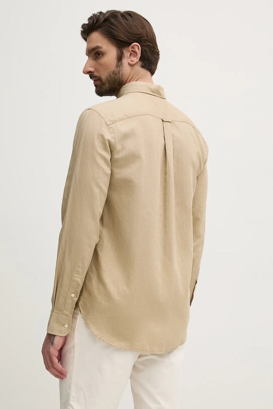 Odzież Tommy Hilfiger koszula z domieszką lnu MW0MW40702 beżowy