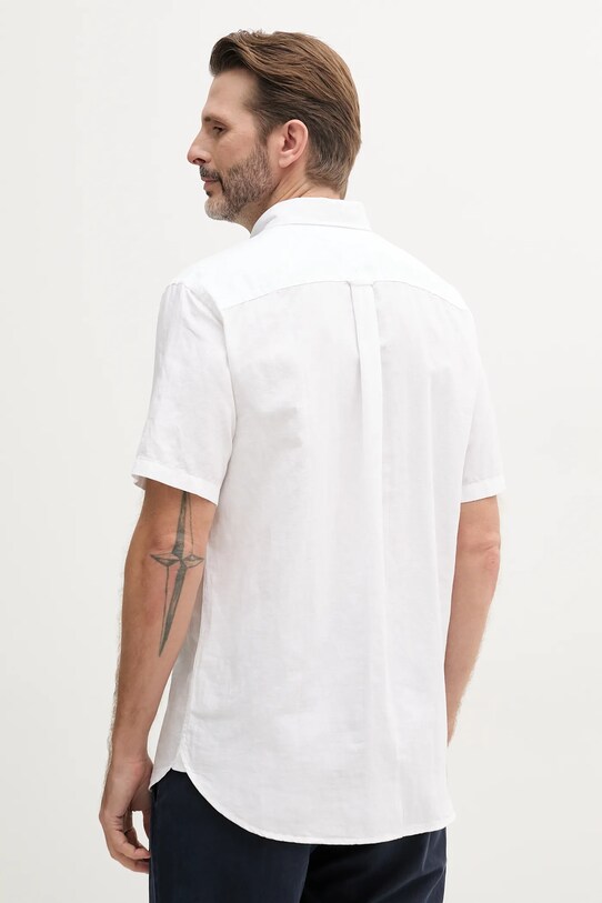 Îmbrăcăminte Tommy Hilfiger cămașă din amestec de in MW0MW40703 alb