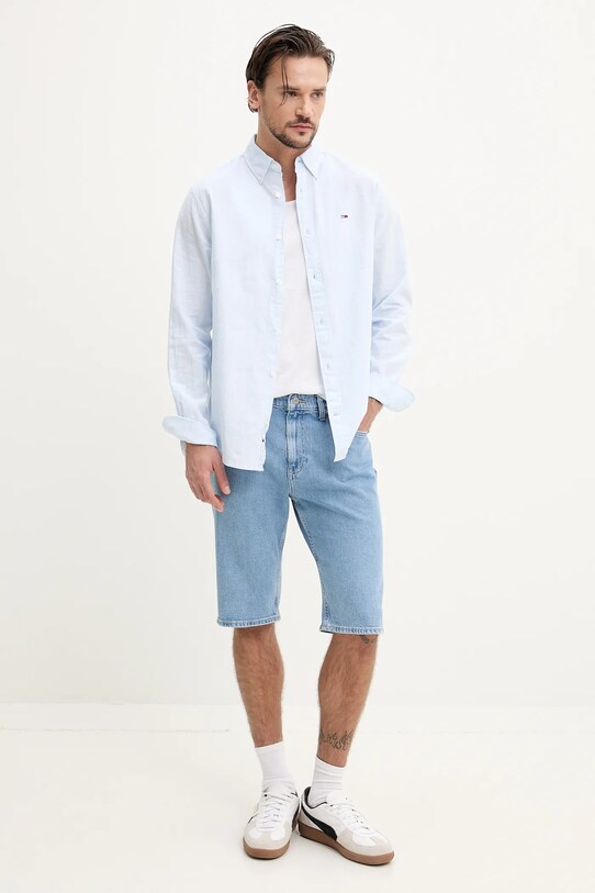 Košile Tommy Jeans DM0DM20875 modrá SS25