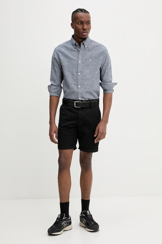 Tommy Jeans camasa DM0DM20875 gri SS25