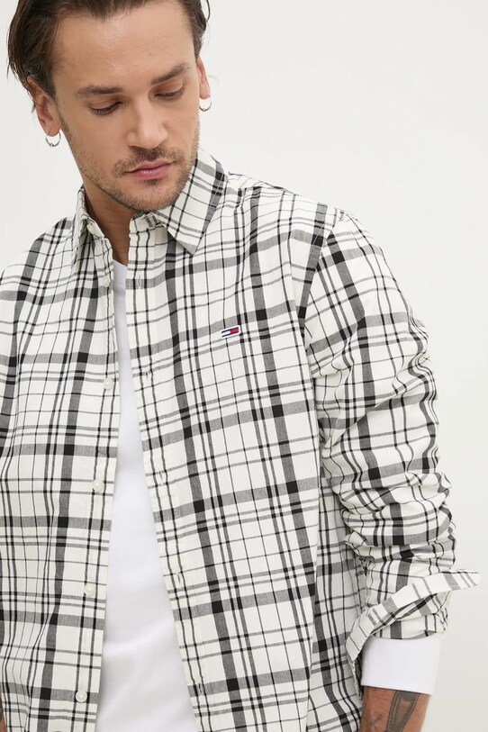 Бавовняна сорочка Tommy Jeans білий DM0DM20885