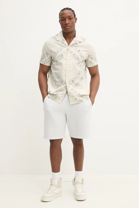 Bavlněná košile Tommy Jeans DM0DM20888 béžová SS25