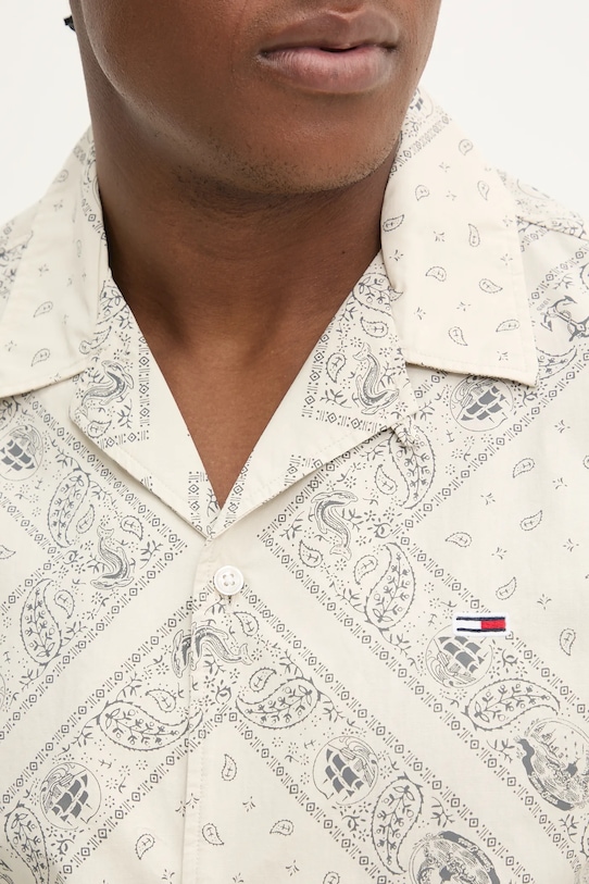 Bavlněná košile Tommy Jeans DM0DM20888 béžová