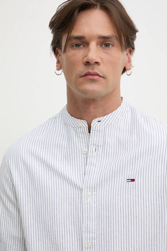 Рубашка с примесью льна Tommy Jeans DM0DM20893 белый