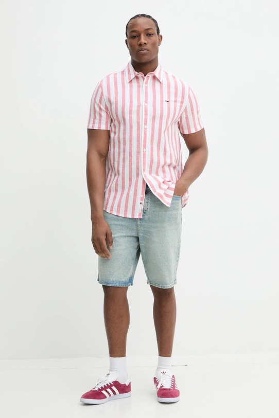 Tommy Jeans koszula z domieszką lnu DM0DM20894 biały SS25