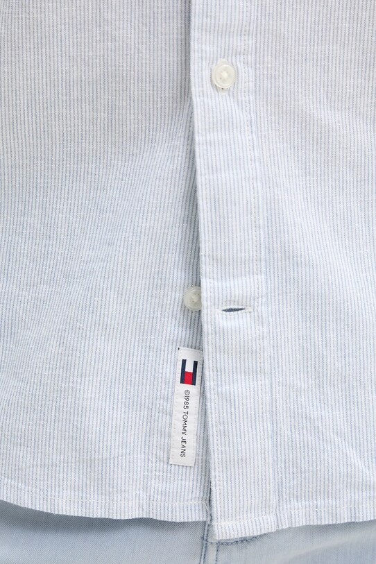 Tommy Jeans koszula z domieszką lnu niebieski DM0DM20894