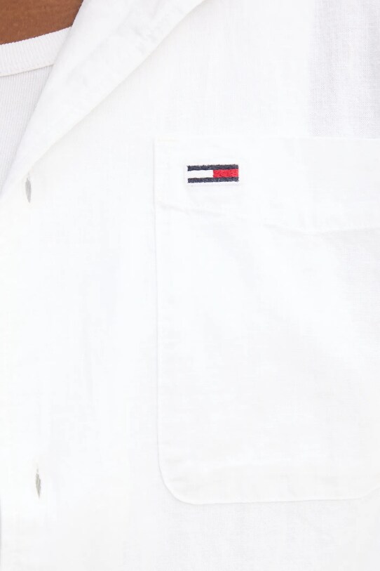 Tommy Jeans cămașă din amestec de in DM0DM20895 alb
