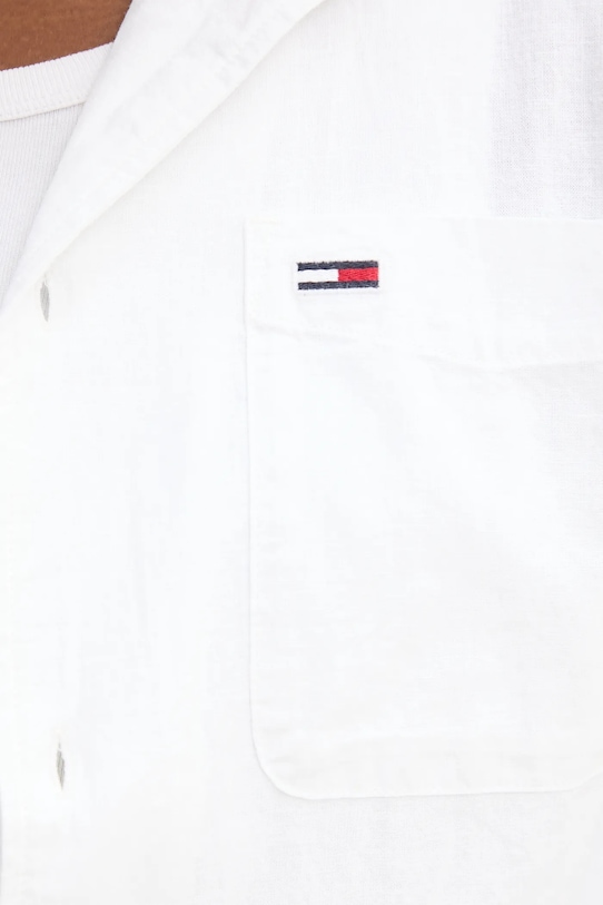 Tommy Jeans koszula z domieszką lnu DM0DM20895 biały