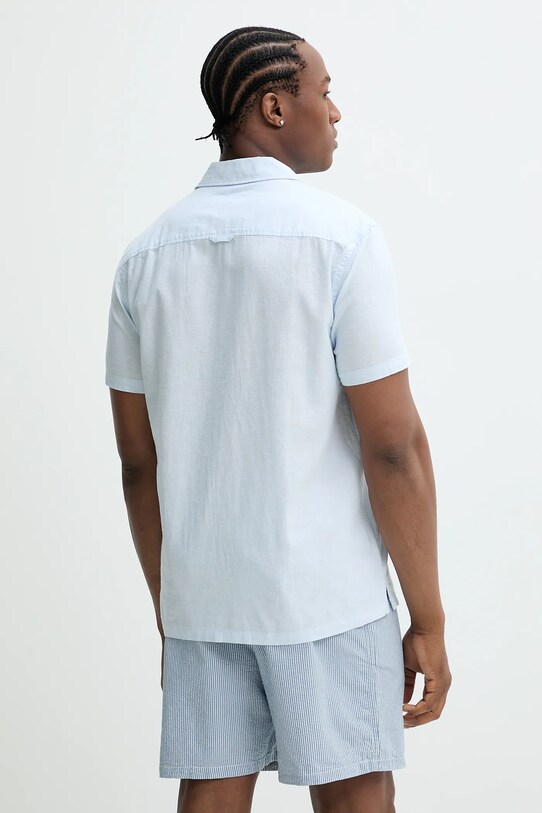 Îmbrăcăminte Tommy Jeans cămașă din amestec de in DM0DM20895 albastru