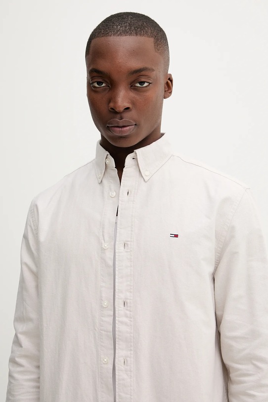 Bavlněná košile Tommy Jeans béžová DM0DM21298
