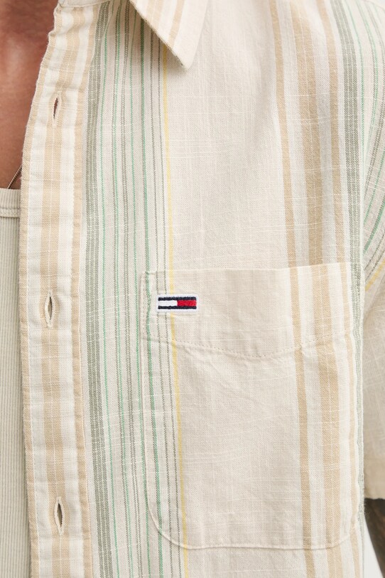 Bavlněná košile Tommy Jeans DM0DM21302 béžová