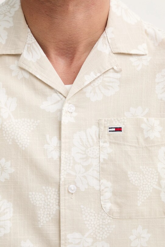 Bavlněná košile Tommy Jeans DM0DM21351 béžová