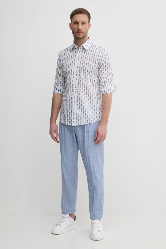 Joop! camasa din bumbac 30045983 alb SS25