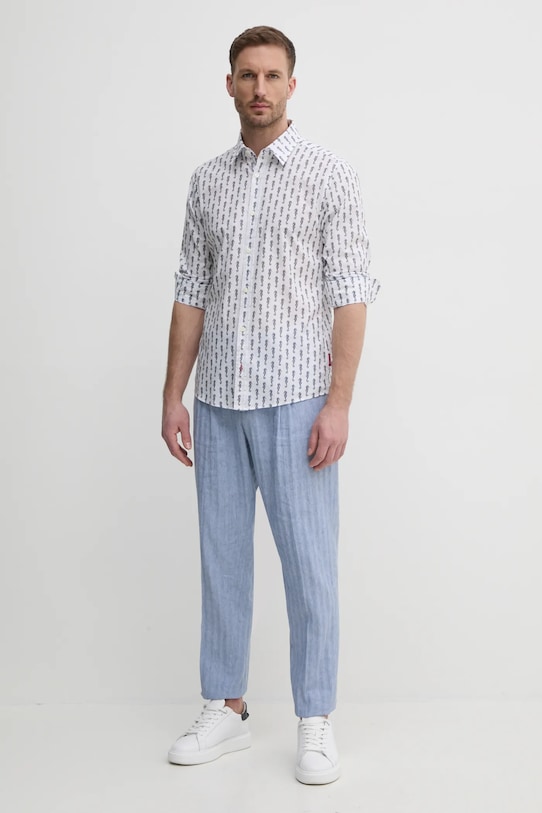 Joop! camasa din bumbac 30045983 alb SS25