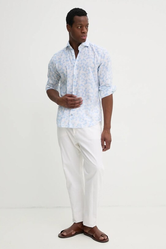 Joop! camicia di lino 30046068 blu SS25