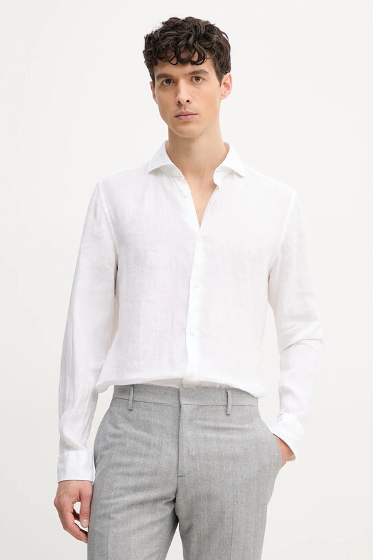 Joop! koszula lniana casual biały 30046075