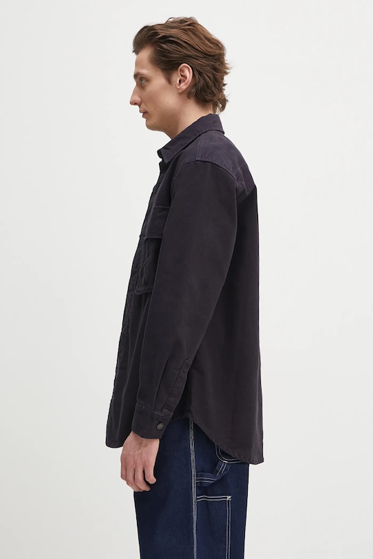 Bavlnená košeľa Barbour Barbour Jungle Sateen Overshirt MOS0417 tmavomodrá SS25