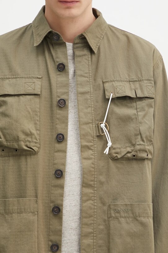Бавовняна сорочка Barbour Barbour Westmorland Ripstop Overshirt зелений MOS0420