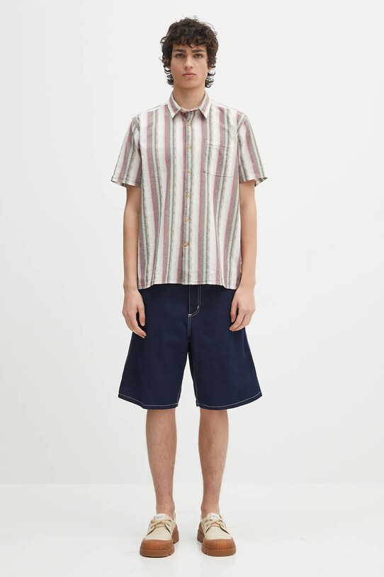 Barbour camicia in cotone Barbour Lipton Striped S/S Relaxed Fit Shirt MSH5600 verde