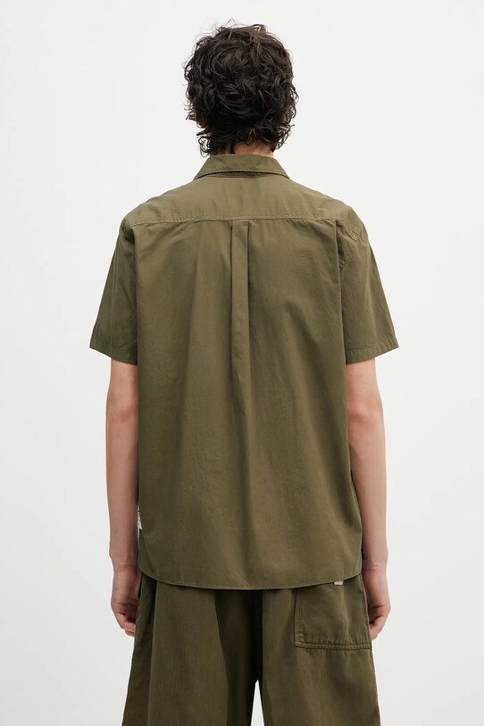 Abbigliamento Barbour camicia in cotone Barbour Holywell Poplin S/S Relaxed Fit Shirt MSH5603 verde