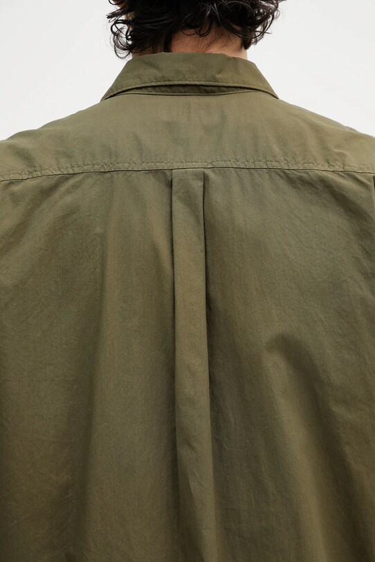 Barbour cămașă din bumbac Barbour Holywell Poplin S/S Relaxed Fit Shirt verde MSH5603